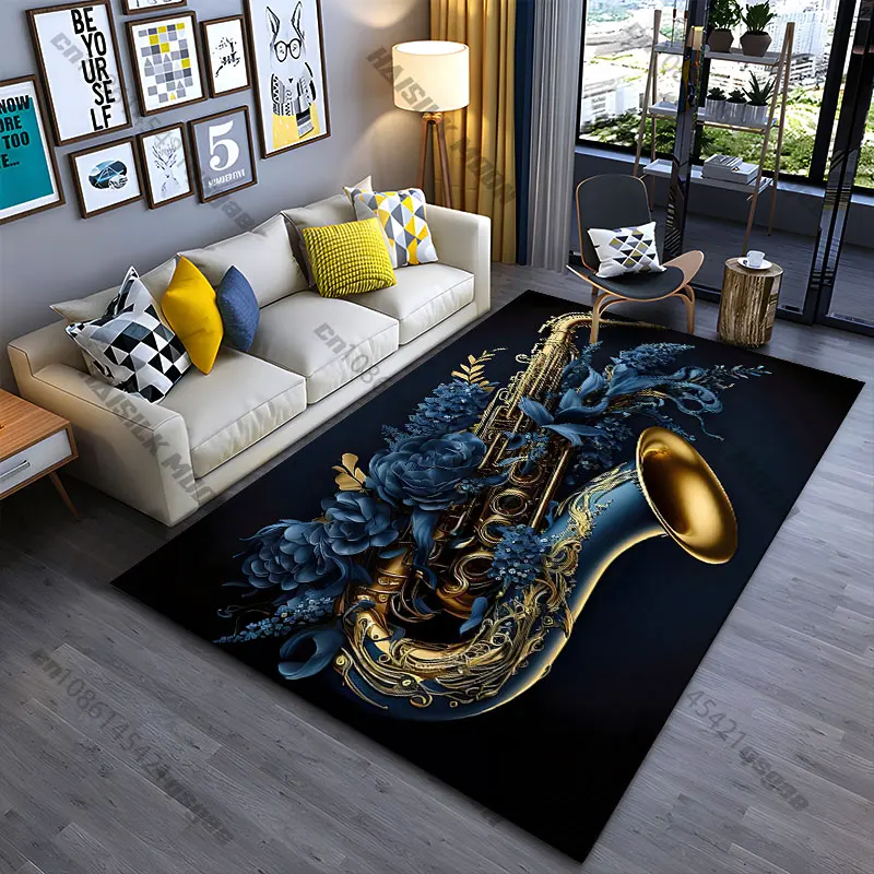 Music nature elegance intertwined carpet Yoga living room room decor children's crawling mat doormat area rug games mat