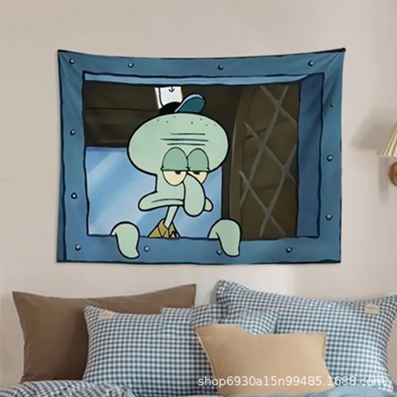 SpongeBob Patrick Star Small Tapestry Men and Women Room Decor Background Cloth Decorative Blanket Children Birthday Gifts New