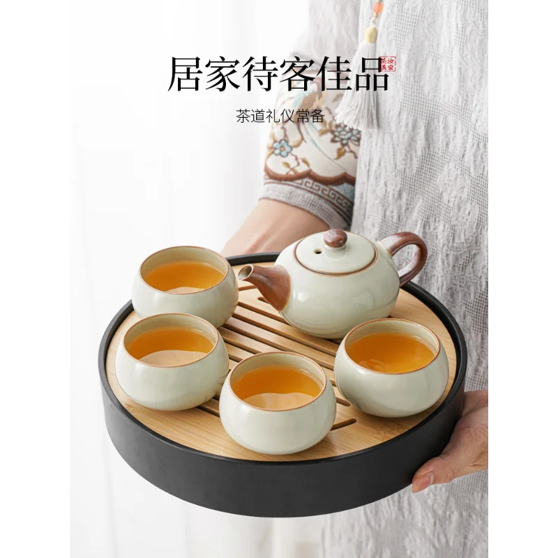 Ruyao Tea Pot Tea Making Household Single Pot Tea Path Tea Making Tool Ceramic Xishi Pot New Chinese Kung Fu Tea Set Capacity