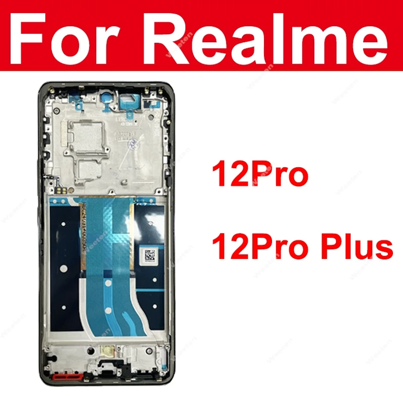 

Средний корпус для Realme 12 Pro 12Pro Plus 5G, средняя рамка корпуса, передняя ЖК-рамка, детали крышки