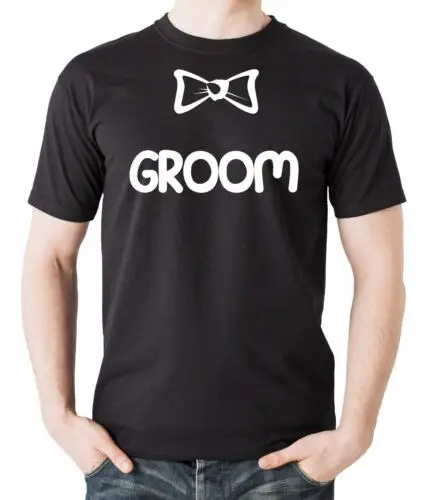 Groom T-Shirt Groom With Bow Tie Tee Shirt Bachelor Party