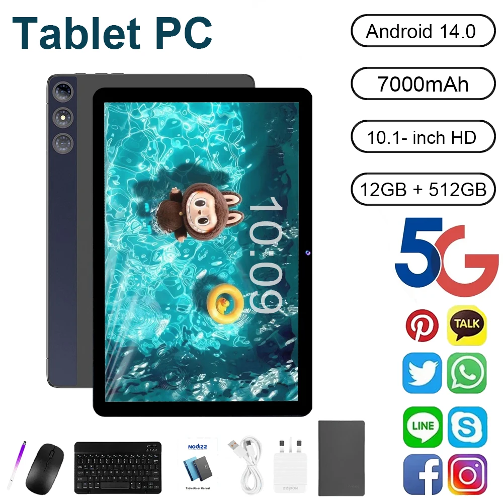 

2025 Original NPad 15 Tablet 10inch Android Tab 5G Dual SIM 12GB+128GB 7000mAh Children's Tablets Kids Tablet PC WIFI HD Screen