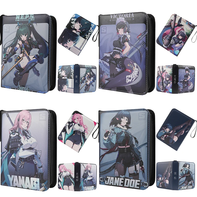 Anime Zenless Zone Zero Ellen Joe Jane Doe Cosplay Card Organizer Album Cartoon Four Grid Zipper Storage Albums Cards Bag Xmas