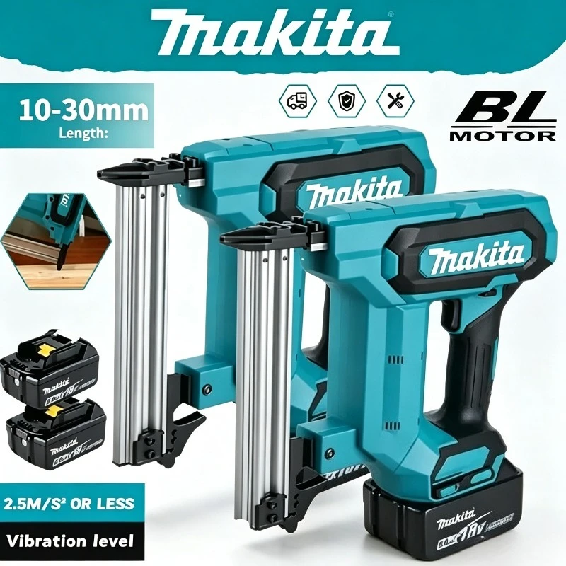 

Makita Cordless 18V Lithium-Ion 100-Nail Capacity Nail Gun 6.0Ah Battery Tool, Ideal for Flooring, Shelving & DIY Wood Projects
