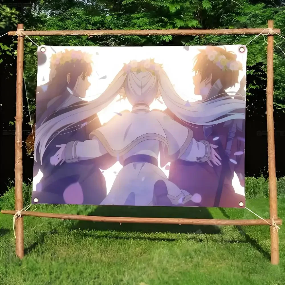Frieren Beyond Journey End stunning  Flags Daily four ring borderless design indoor outdoor decor easy hang install