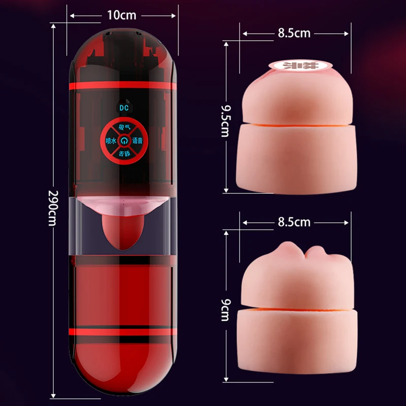 Tongue Licking Sucking Vibrator Penis Massage Glans Stimulator Simulation Vagina Male Masturbation Cup Sex Toys For Men 18+