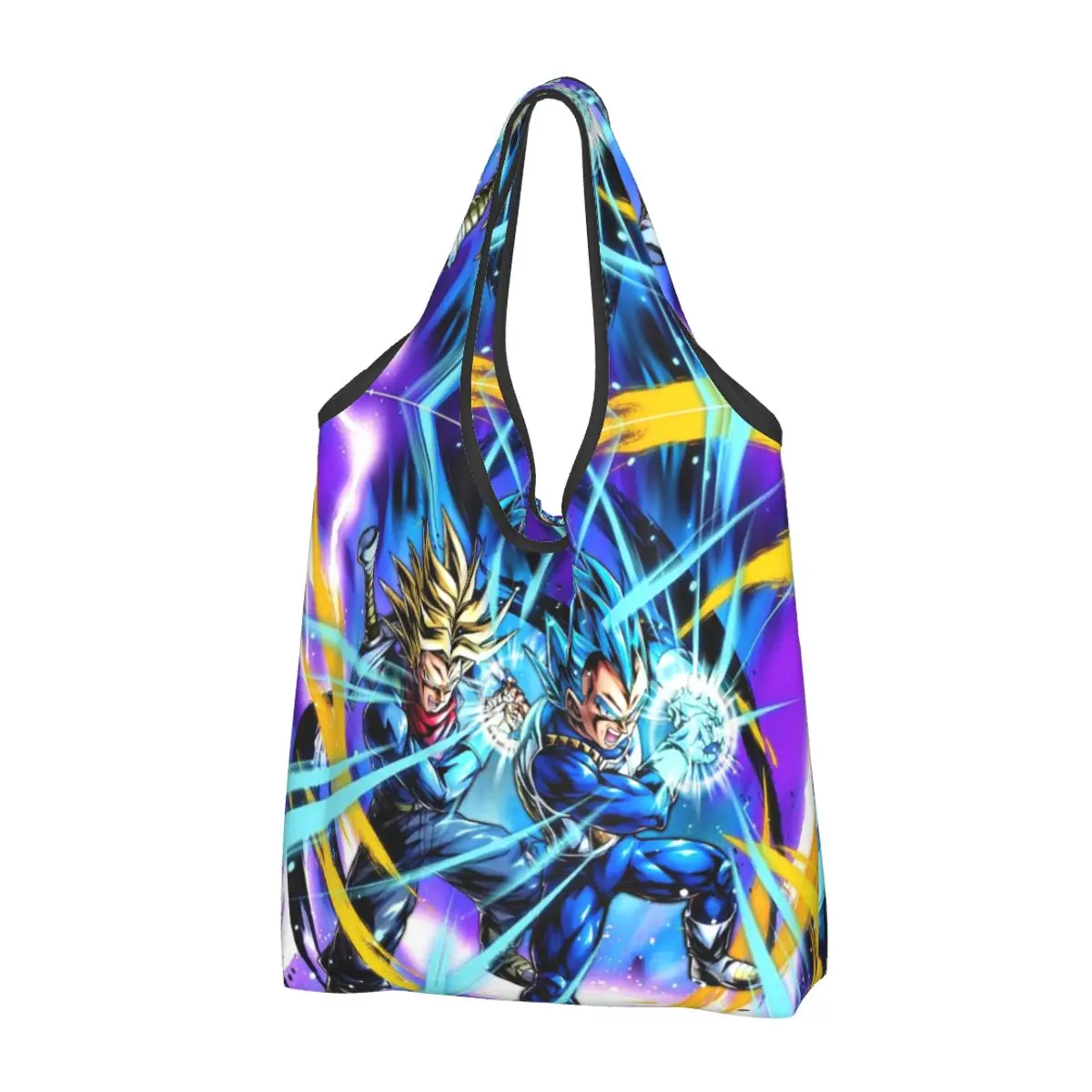 Vegeta And Trunks Galick Gun Tragbare Tragetasche, Einkaufstaschen, faltbare Einkaufstasche, Lebensmittelhandtasche, Umhängetasche