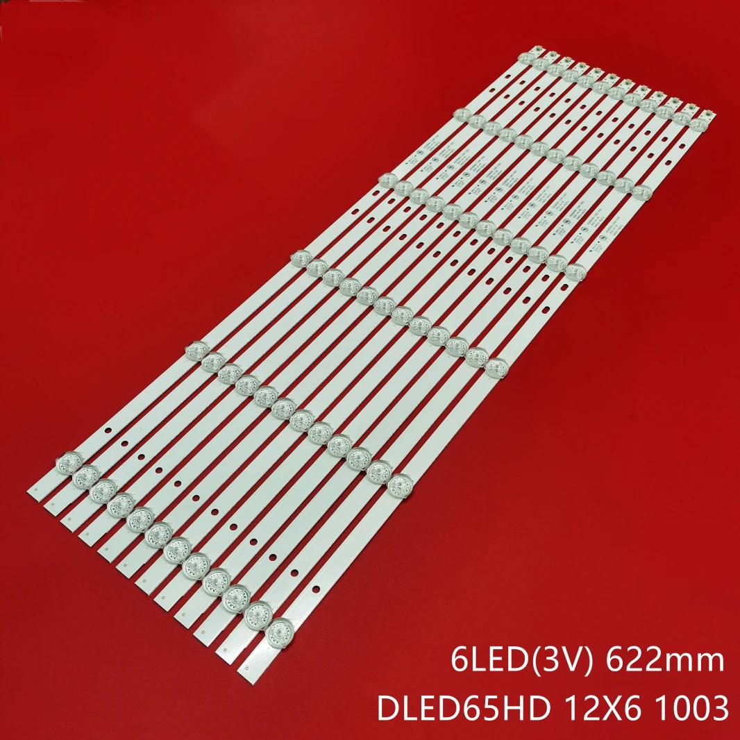 Kit 12pcs 6LED LED Backlight bar for 65 TV SPECTRUM US-65DLED-S4K SL65V3 DLED65HD 12X6 1003 1004 SILO 65 TV SL65V3 LED46C45RQ