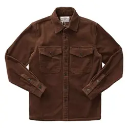 American Retro Heavyweight Corduroy Shirt Men's Loose Workwear New Thick Long Sleeved Shirt Jacket Men