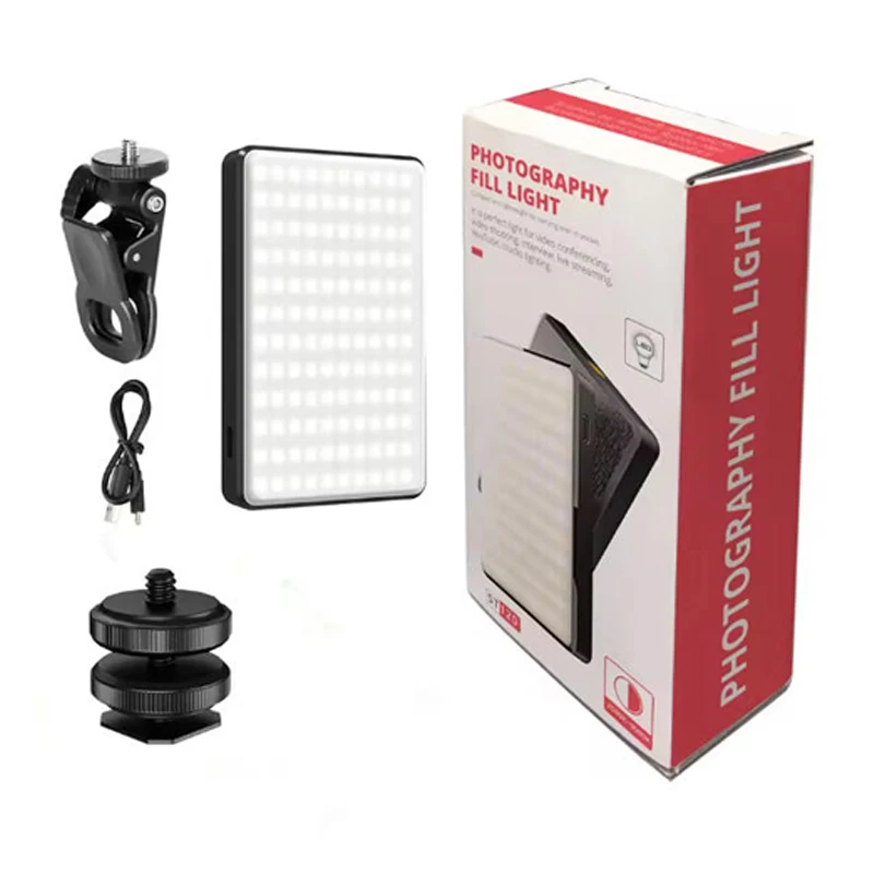 Luce Selfie LED 62 Lampadine Dimmerabile 3000-7000K Con Clip E Batteria 1200mAh – Per Telefono, Tablet E Laptop