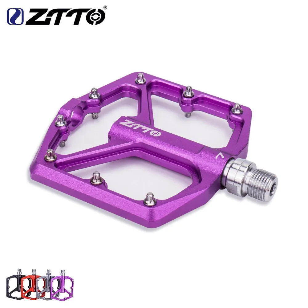 ZTTO MTB CNC Aluminum Alloy Ultralight Flat Pedal AM Enduro Bike Smooth Bearings 9/16 Thread Large Area For Gravel JT07