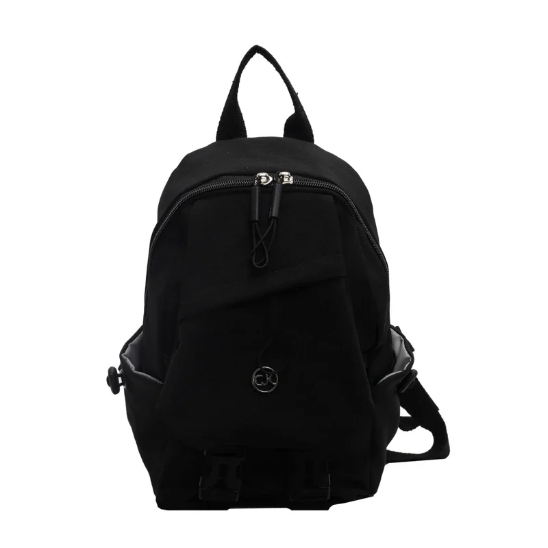 Mochilas de nylon de costas macias para mulheres, bolso interior com zíper, bolsas casuais macias, grande capacidade, monocromáticas, alta qualidade, 2024