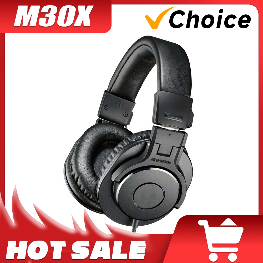 

ATH M30X Wired Studio Monitor Headphones Featuring Foldable Structure And Noise Reduction For Clear Listening