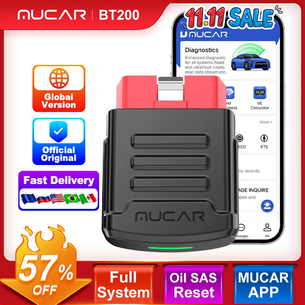 yZ[zMUCAR BT200 / BT200 Pro OBD2 XLi[tVXeffUIC SAS Zbg 1 NԎԐffc[