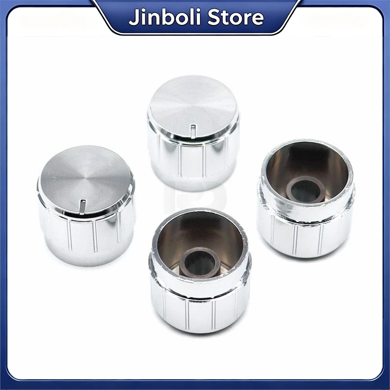5PCS 20x16mm Plastic Black Silver Knob Cap 6mm Splined Shaft Hole Potentiometer Amplifier Volume Knob