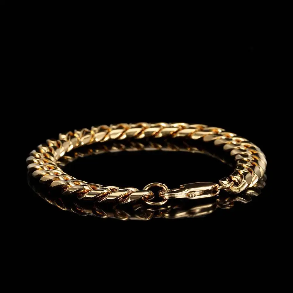 

Luxury 24K 9999 Pure Gold real gold Japanese buckle encryption men's and women's bracelet boss bracelet