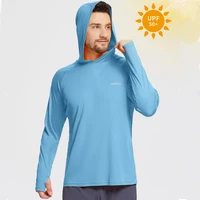 Sudadera con capucha de protección solar UPF 50+ para hombre, camisetas de manga larga SPF/UV de secado rápido, camiseta ligera con agujero para el pulgar para entrenamiento de pesca
