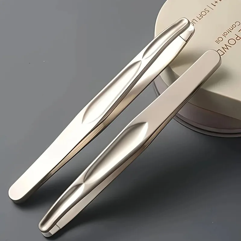 Premium Round Head Tweezers for Eyebrow & Facial Hair Removal Seamless Clips Short Hair Precision Beard Clip Unisex Beauty Tool