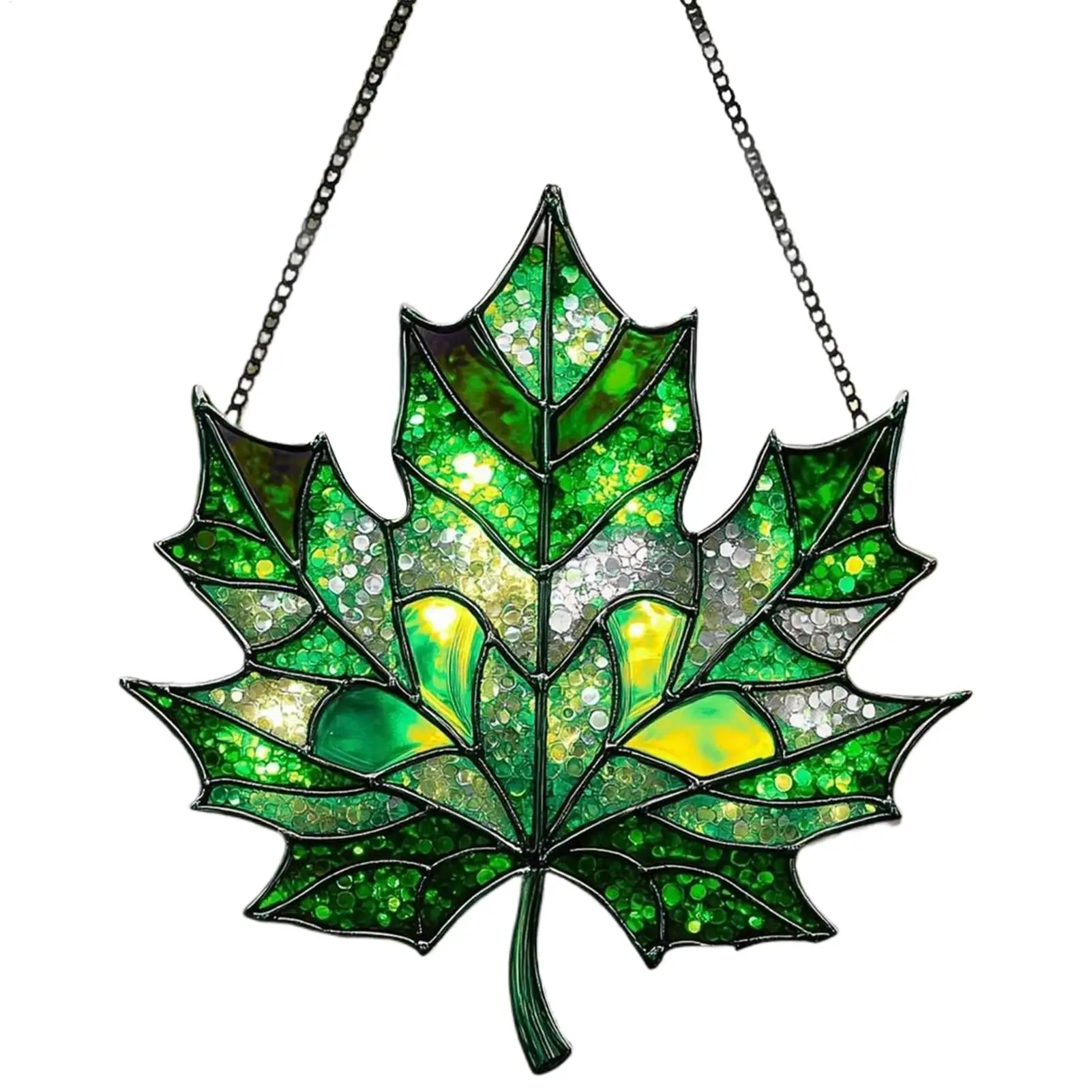 Light Catchers For Window Autumn Maple Leaves Window Art Pendant Sun Catcher Thanksgiving Decoration Decorative Wall Art