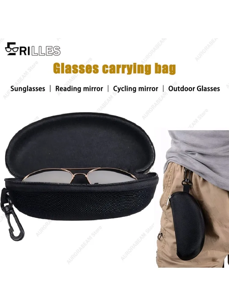 AliExpress Erilles Portable Sunglasses Travel Case, Shockproof EVA Material with Hook, Large Shockproof Square Box for Sports, Travel & Cycling
