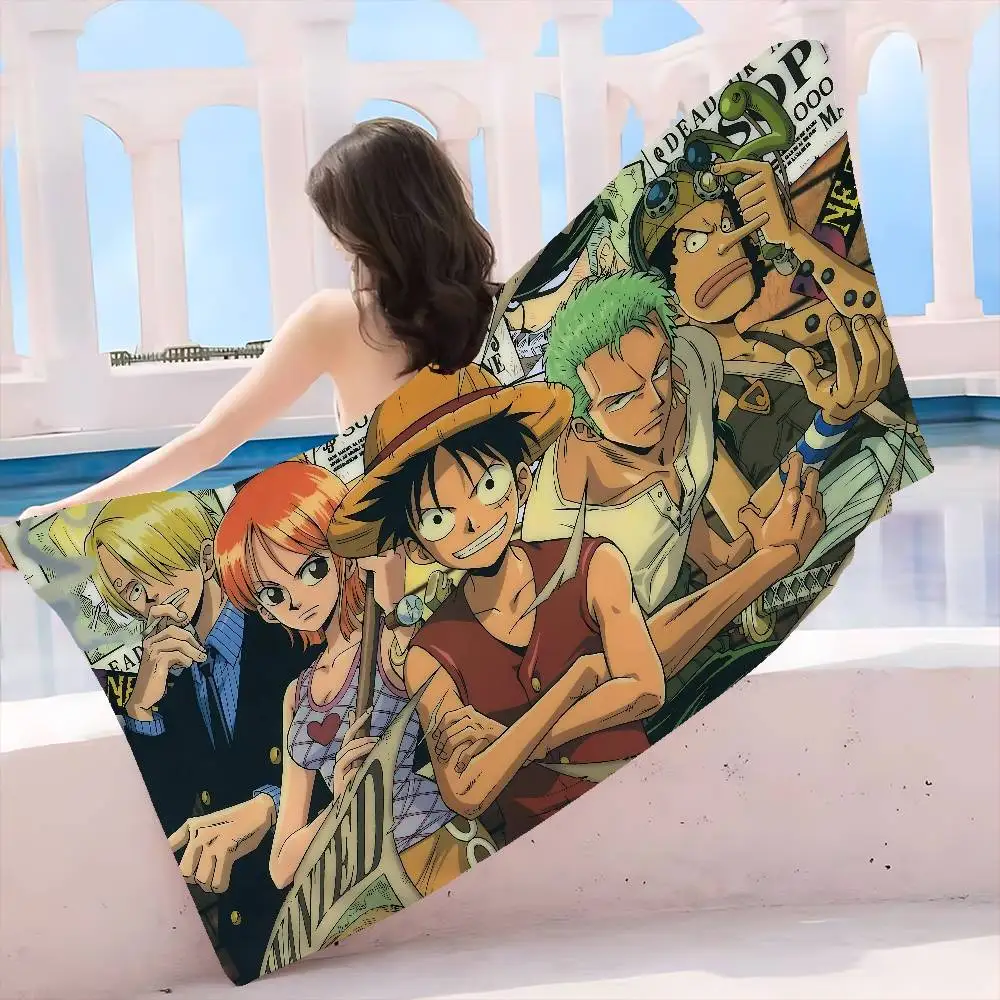 Anime O-ONE P-PIECE Microfiber Printed Beach Towel Mountain Climbing Yoga Beach Swimming Running Absorbent Soft Towel
