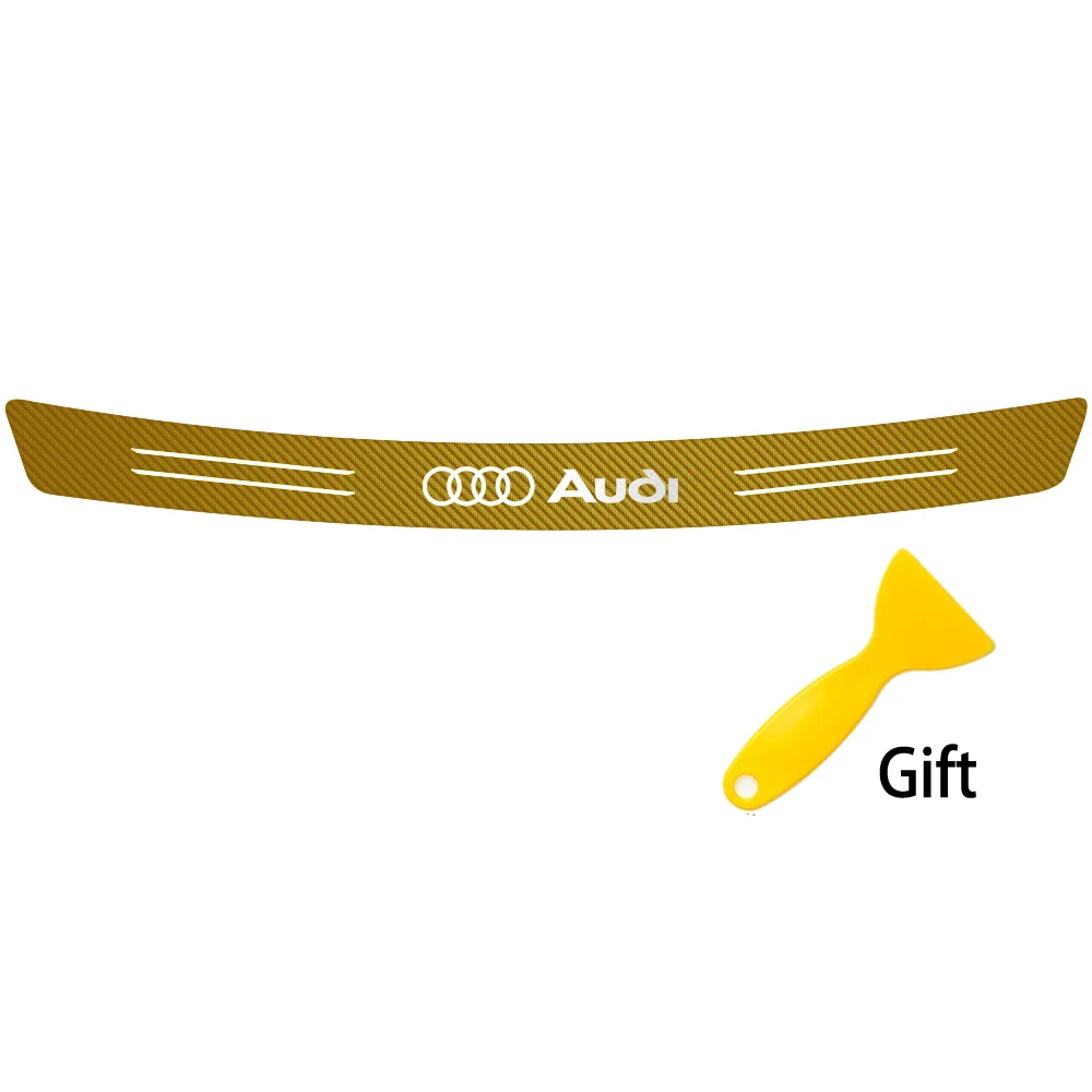 Kohlefaser Auto Heckklappen-Stoßstangenschutz Aufkleber Emblem Dekor für Audi Quattro A3 A4 B8 8P B9 Q3 Q5 Q7 A1 A6 RS Zubehör
