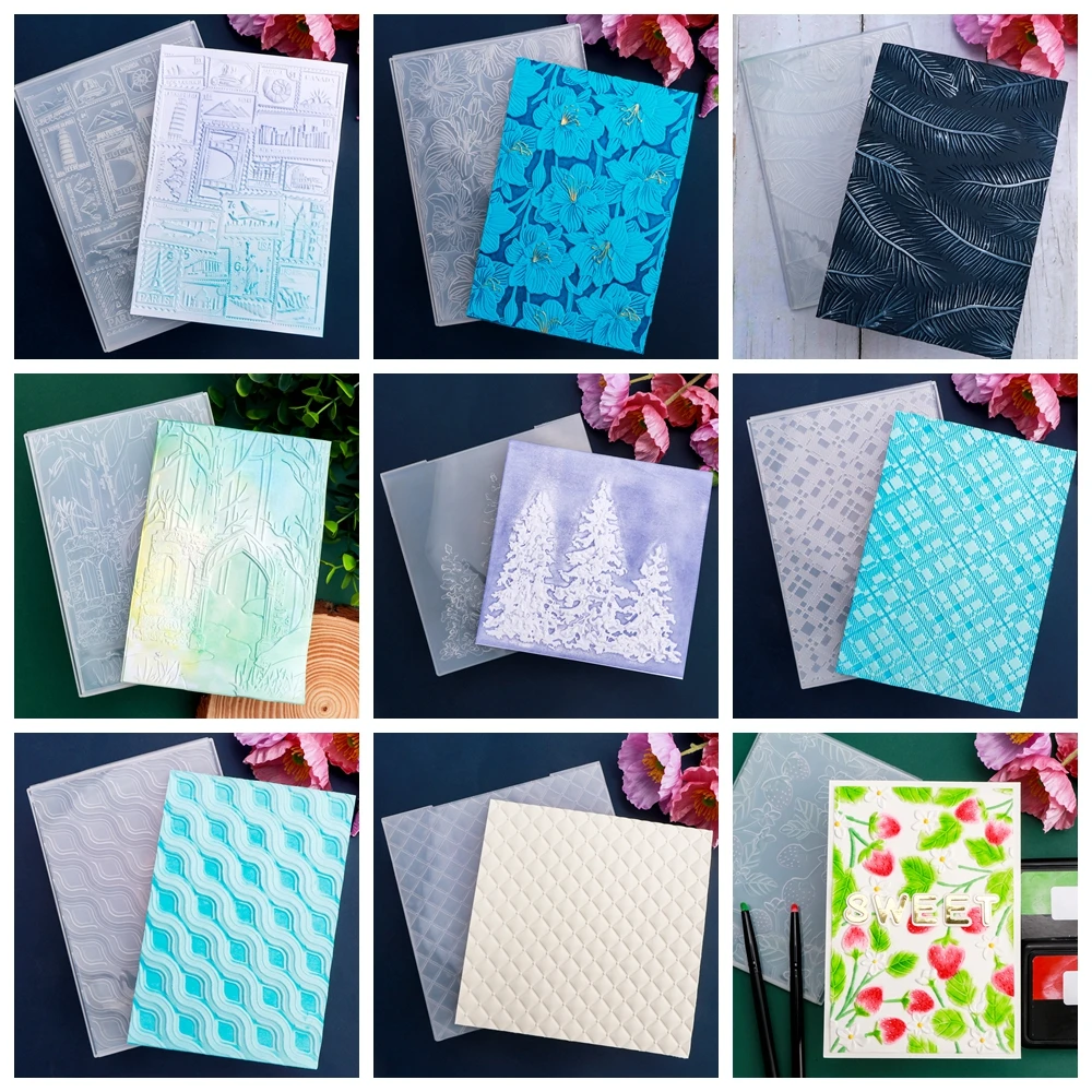 Gerbera 3D Embossing Folder Padded Quilt Branches Background Patterns Templates For DIY Scrapbooking Paper Crafting Card Making