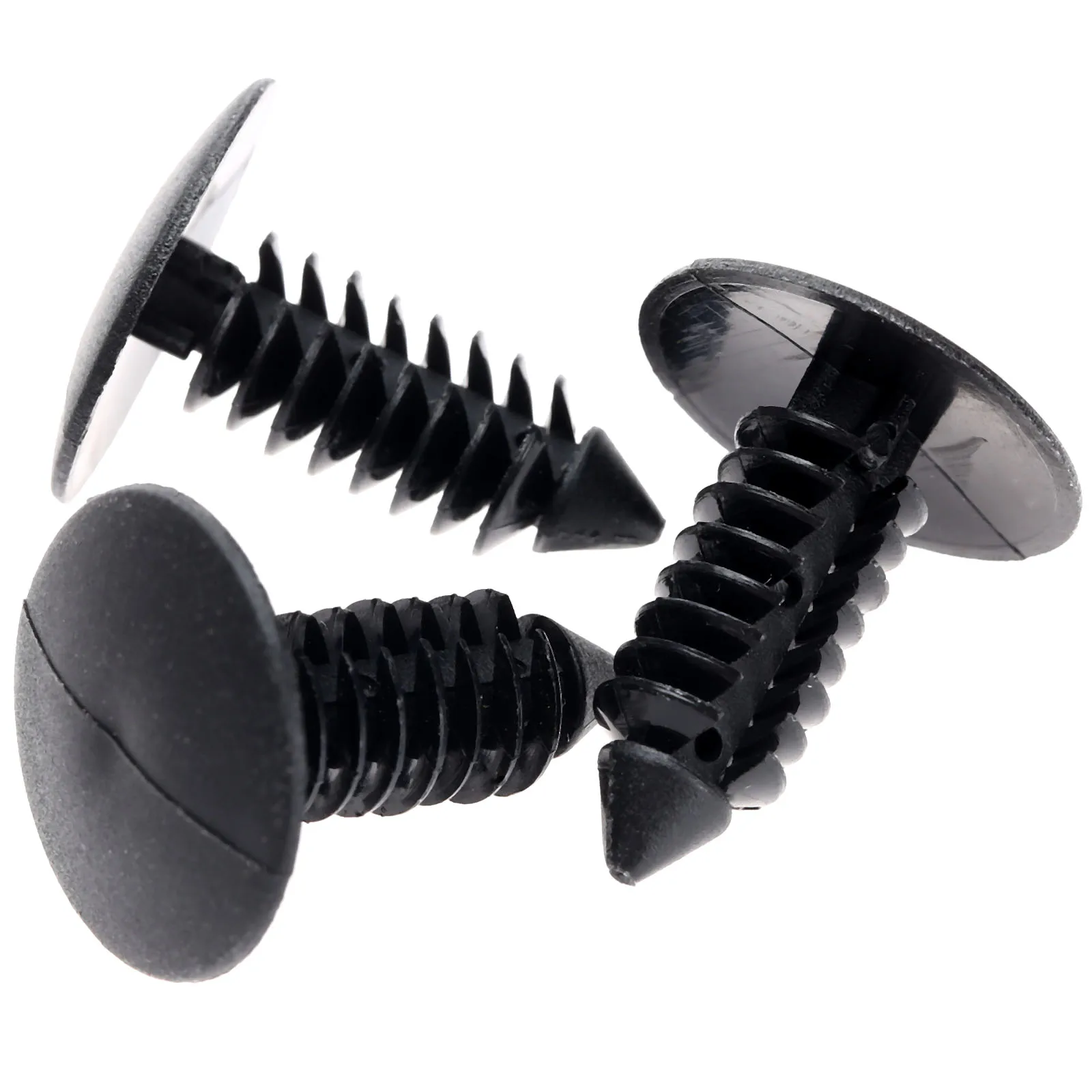 100 adet 8mm delik kapı perçin itme klip kaplı kapak Barbs için GM Ford Chrysler naylon araba çamurluk tampon shield tutucu perçin siyah