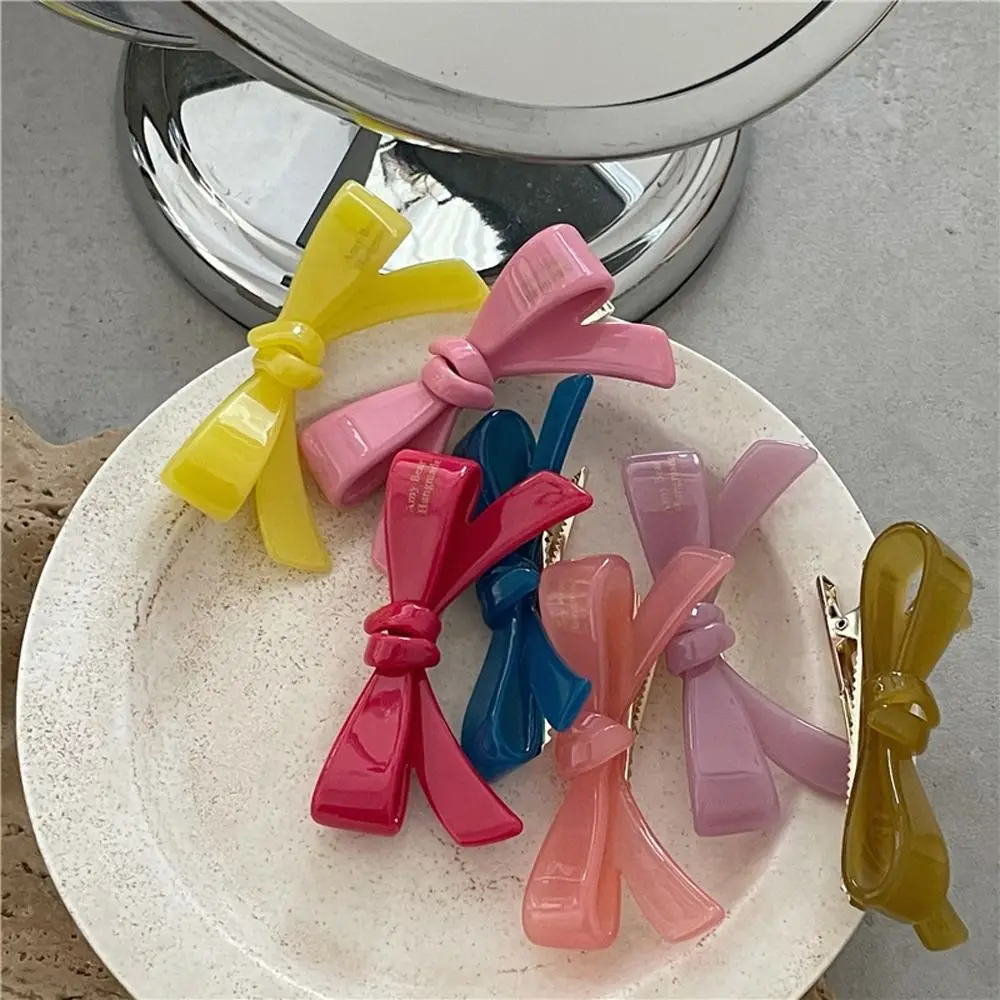 

Barrettes Bowknot Hair Clips Korean Barrettes Ponytail Clips Women Hair Clips Acetate Bow Hairpins Small Duckbill Clips Letter