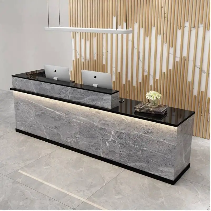 

Boutique Checkout Reception Desks Black Design Corner Drawers Reception Desks Classic Luxury Mostrador Recepcion Furniture