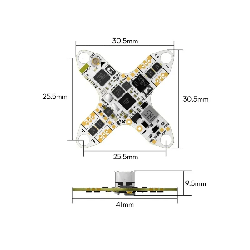Flywoo GOKU F405 HD 1S 5A AIO FC - 2.6g Controlador de vôo para Micro HD FPV Drone Whoop Cinewhoop Peças