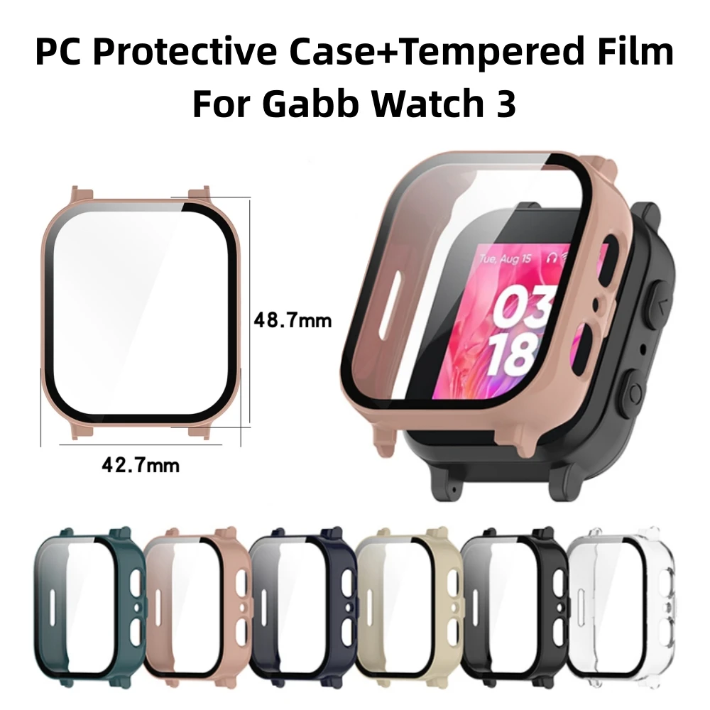 Watch PC Protective Case+Tempered Film for Gabb Watch 3 Kids Watch Accessories Replacement Fitting Protective Cover