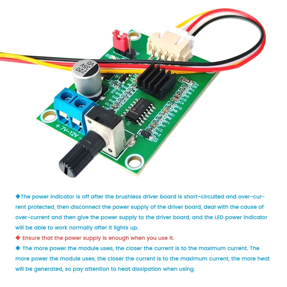 DC7V-12V modulo di azionamento del motore senza spazzole scheda di controllo della velocità del motore dell\'azionamento ottico per motore Brushless