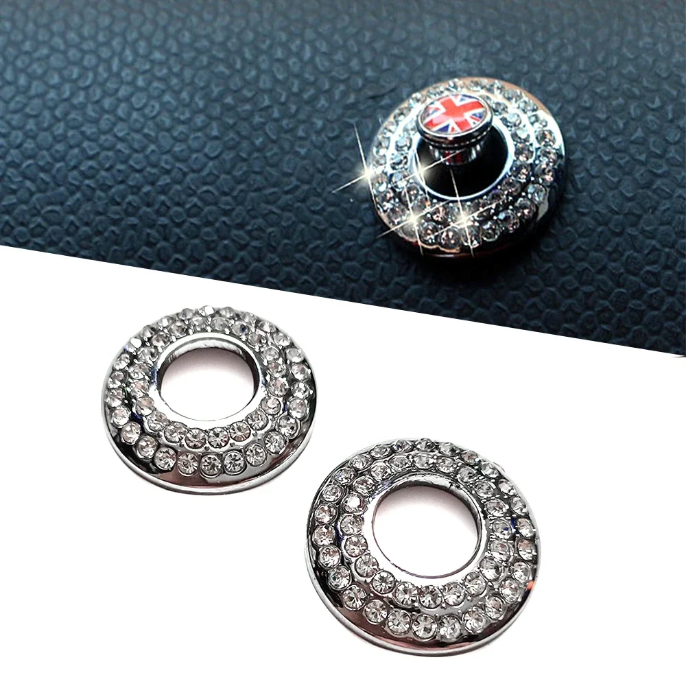 2PCS Door Lock Pin Diamond Ring Decoration for Mini Cooper S One JCW Countryman R53 R55 R56 R57 R58 R59 R60 R61 F56 F57 F60