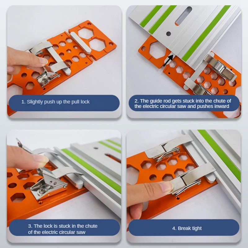 1 Piece 340Mm Right Angle Circular Saw Guide Rail Orange & Silver Aluminum Alloy For Festool And For Makita Guide Rail