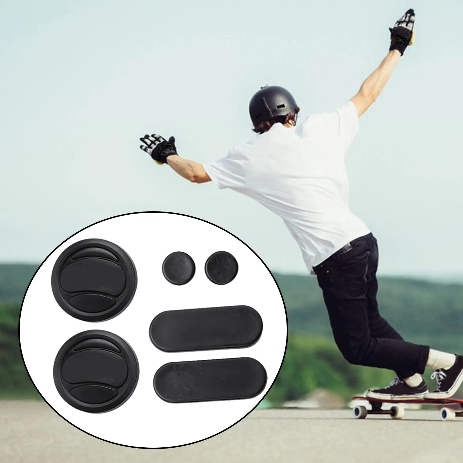 6x Longboard Slide Luvas Slider Puck Luvas de Skate Engrenagem Protetora Pucks Blocks para Long Board Slide Luvas Esportes ao ar livre