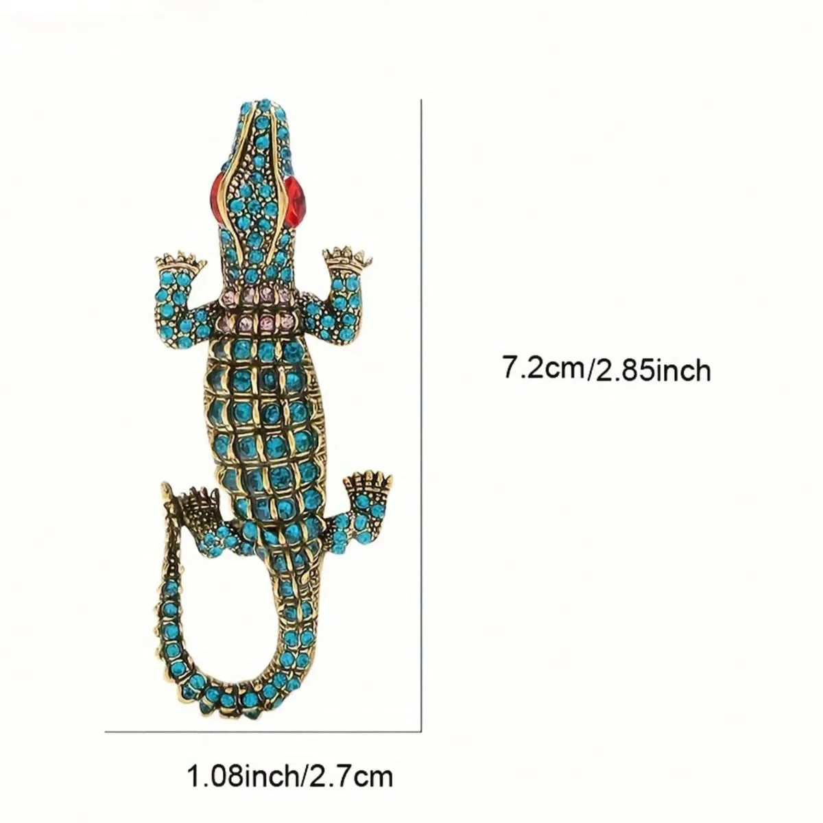 1 Piece Vintage Rhinestone Crocodile Designer Women's Ladies Brooch, Novelty Elegant Beautiful Luxury Hundred Realistic