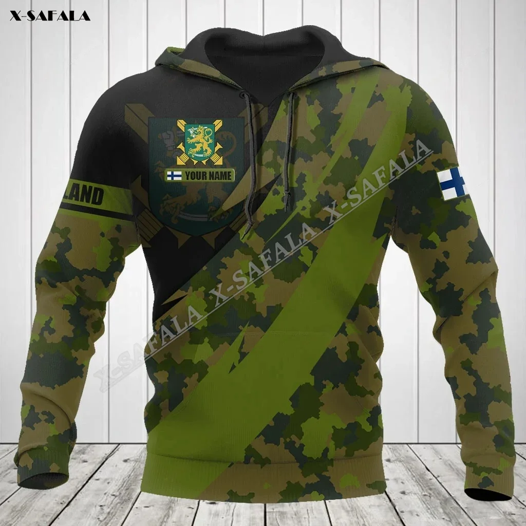 

Finnish Camo Flag Army Veteran 3D Print Spring Autumn Hoodie Men's Outwear Shirt Pullover Hooded Sweatshirt Jersey Casual