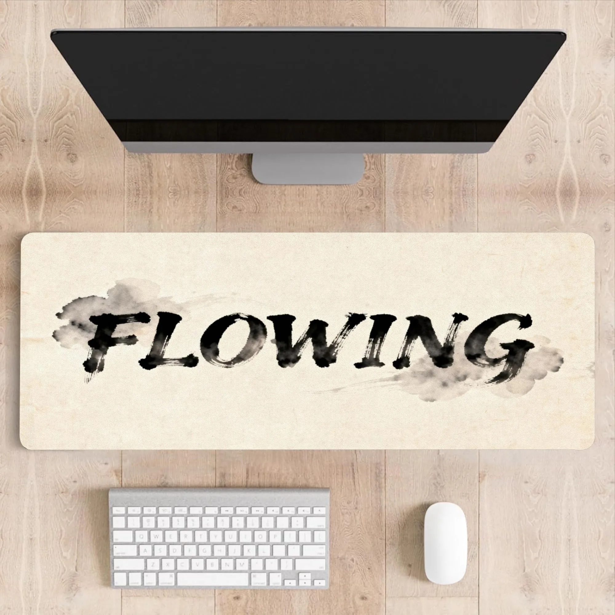 Gaming Desk Mat - Black Ink Cloud Gaming Mouse Pad