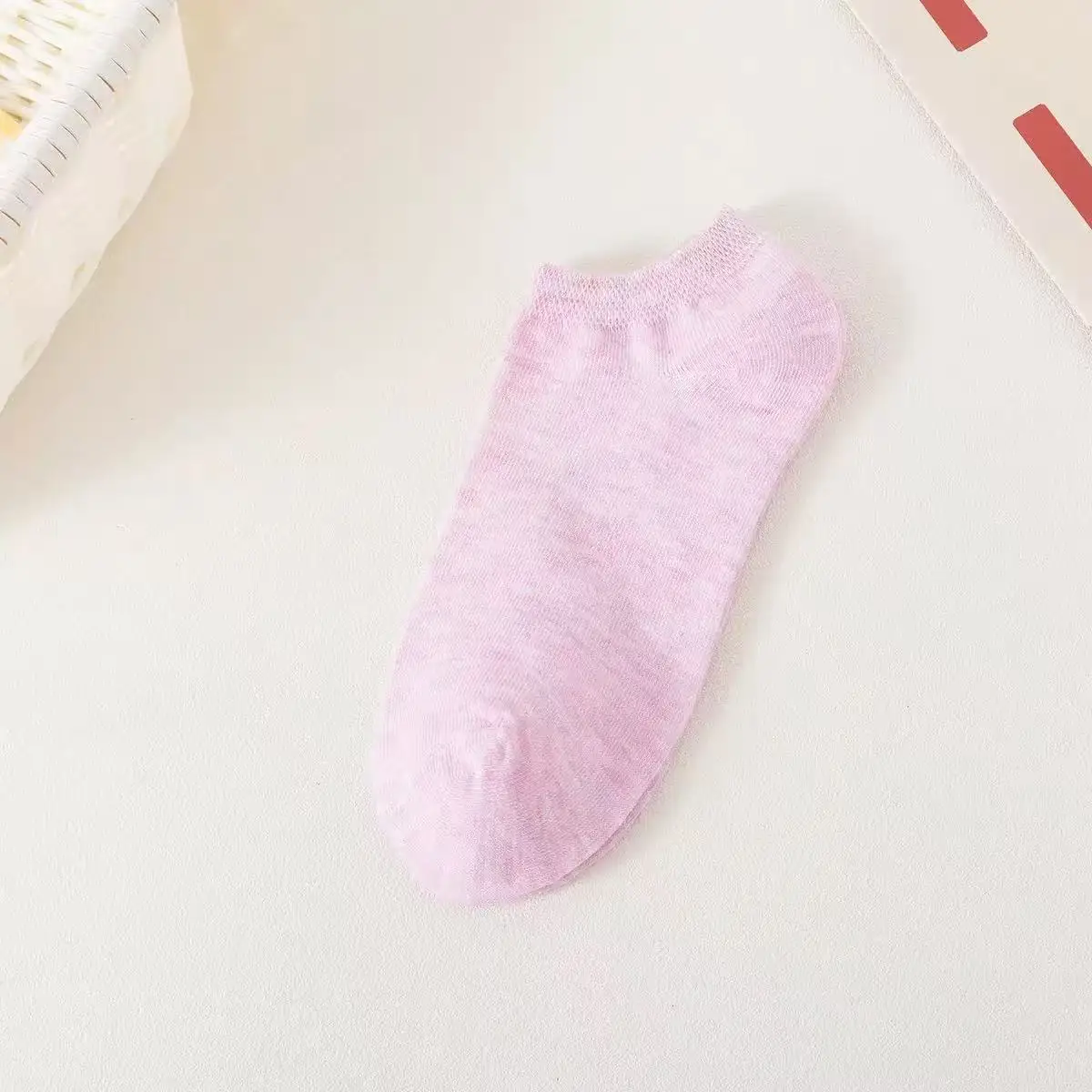 10Pairs of Colored Cotton WOMEN'S Short Socks, Ankle Breathable Mesh Sports Socks, Summer Casual Solid Color Boat Socks