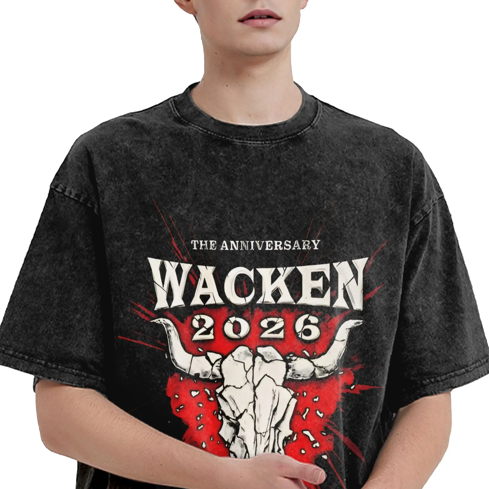 2026 German Open Air rock Festival  T Shirts Hip Hop Washed Cotton Oversize T-Shirts  Novelty Men Women Streetwear