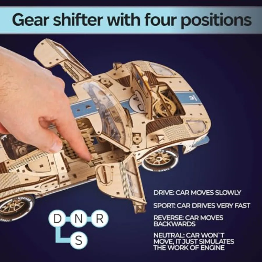 24 Puzzles de madera 3D Endurance Racer para adultos - Kits de coches modelo DIY Rompecabezas 3D, kits de modelos mecánicos de madera para adultos para construir