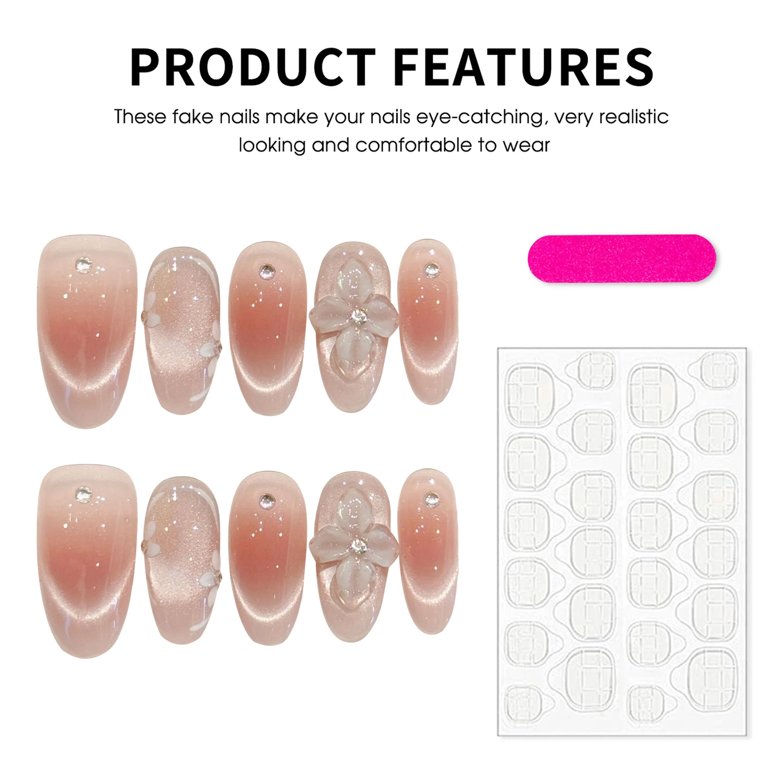 10 Uñas Postizas Hechas a Mano - Resin Art Flower reseña y precio