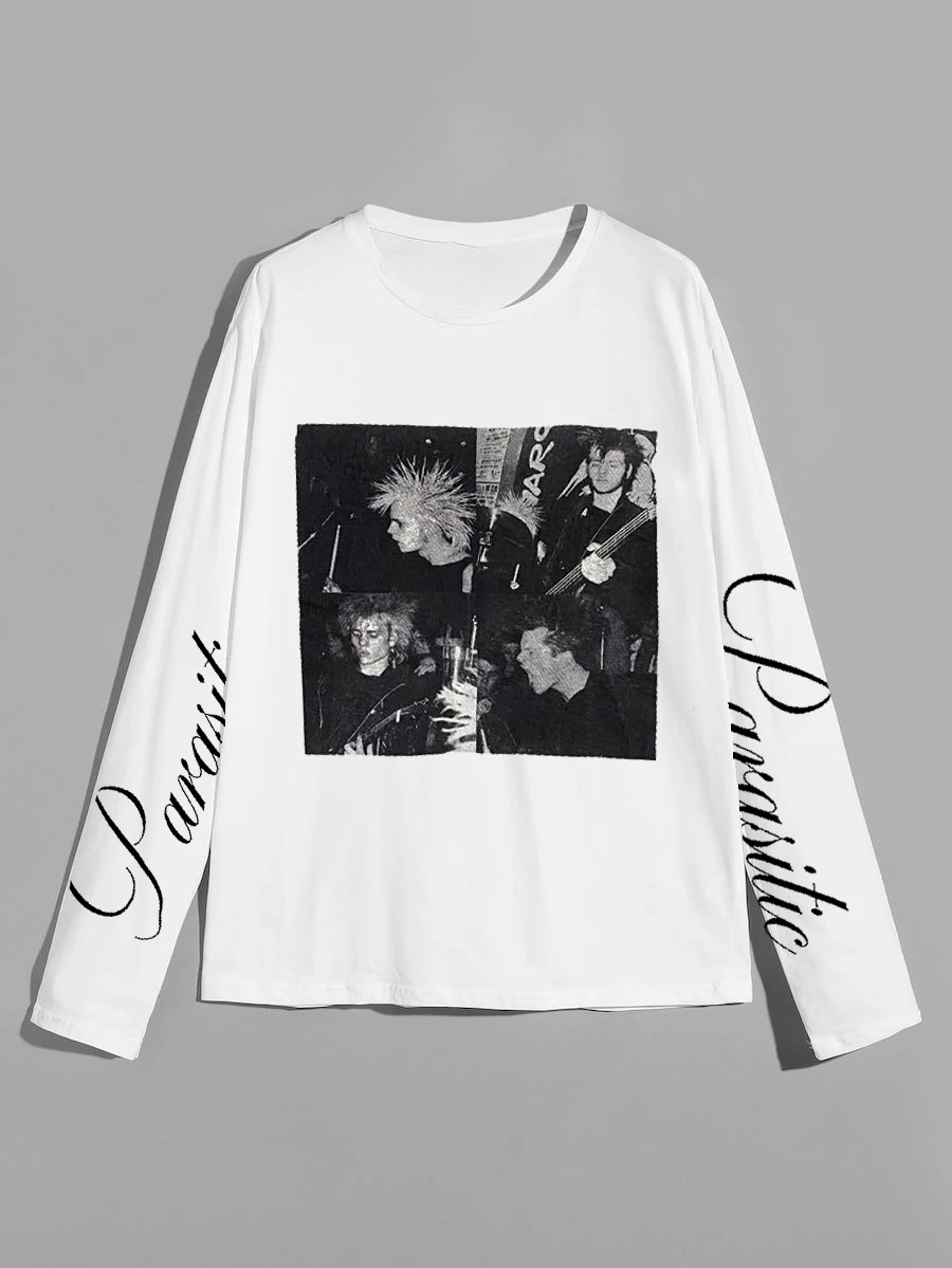 

Autumn and winter new European and American style women's long sleeved loose T-shirt simple daily versatile