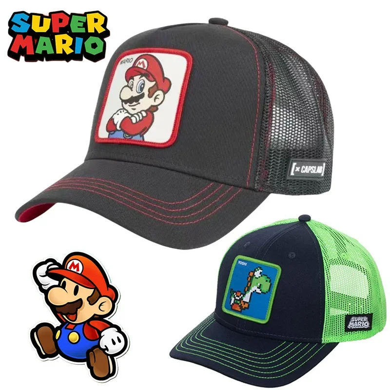 Super Mario Bros Men's Caps Baseball Caps Women Spring Autumn Snapback Mesh Hats Hip Hop Embroidered Caps Outdoor Casual Sun Hat