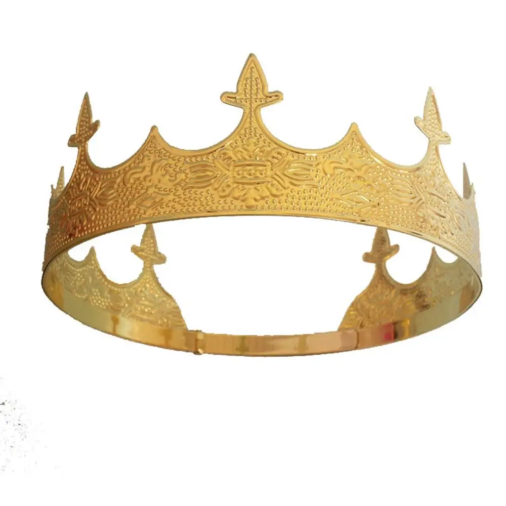 

Retro Bar Mitzvah King Crown Western Hair Hoop Prince Crowns Cosplay Pros Headband Round Tiaras Hair Ornaments