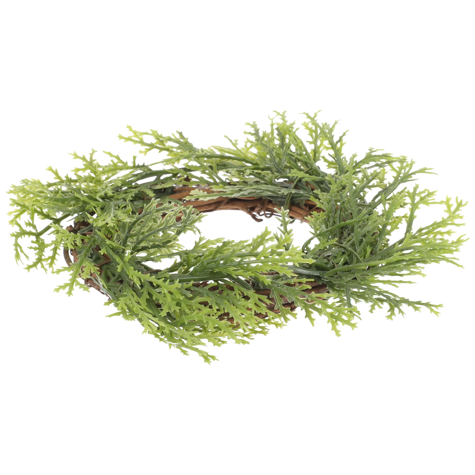 

C Ring Cedar Wreath Decorations High Class Material Realistic Appearance Bright Color Festival Themed Design