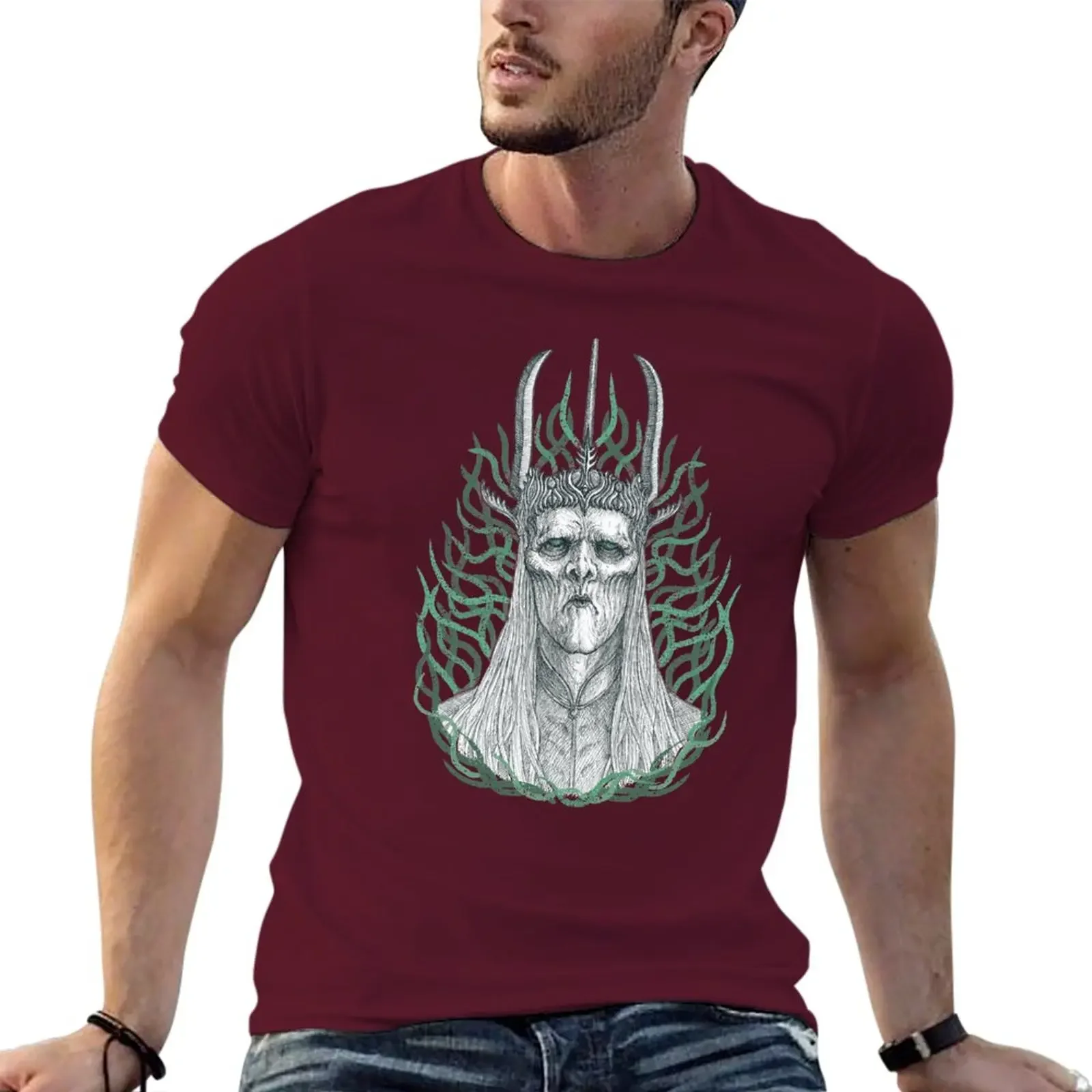 New sports fan t-shirts Aesthetic clothing men t shirts Witch king of Angmar T-Shirt  harajuku  oversized t shirt  streetwear