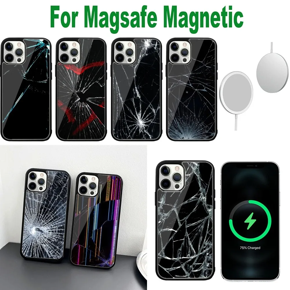 Broken Aesthetics Phone Case For iPhone 16,15,14,13,12,11,Plus,Pro,Max,Mini Magsafe Magnetic Wireless Charging