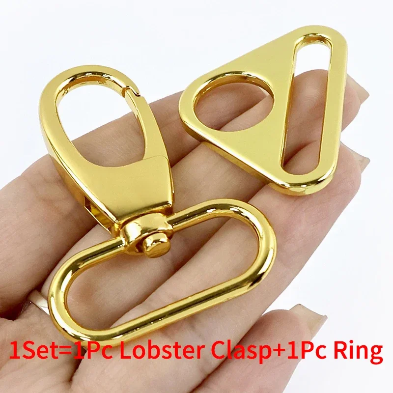 

2Sets 20-38mm Metal Bag Strap Buckles Swivel Lobster Clasp Anti-skid Ring Hook Webbing Connector Clasps DIY Hardware Accessories